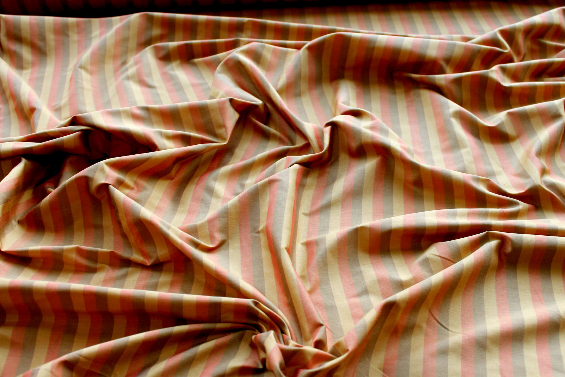 Wide Striped Silk Dupion - Sienna, Caramel and Amber fabric, image 5 of 7