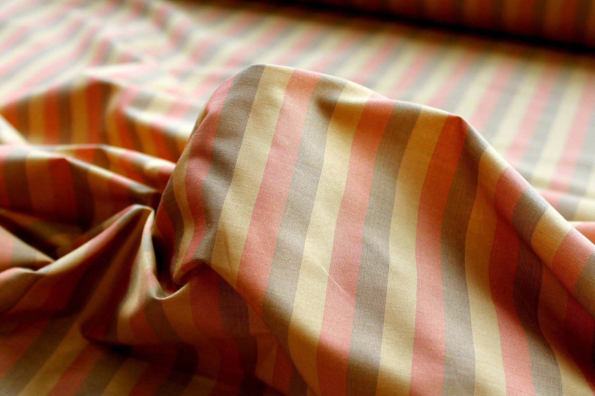 Wide Striped Silk Dupion - Sienna, Caramel and Amber fabric, image 6 of 7