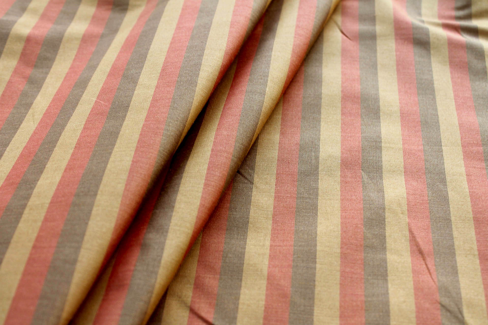 Wide Striped Silk Dupion - Sienna, Caramel and Amber fabric, image 7 of 7