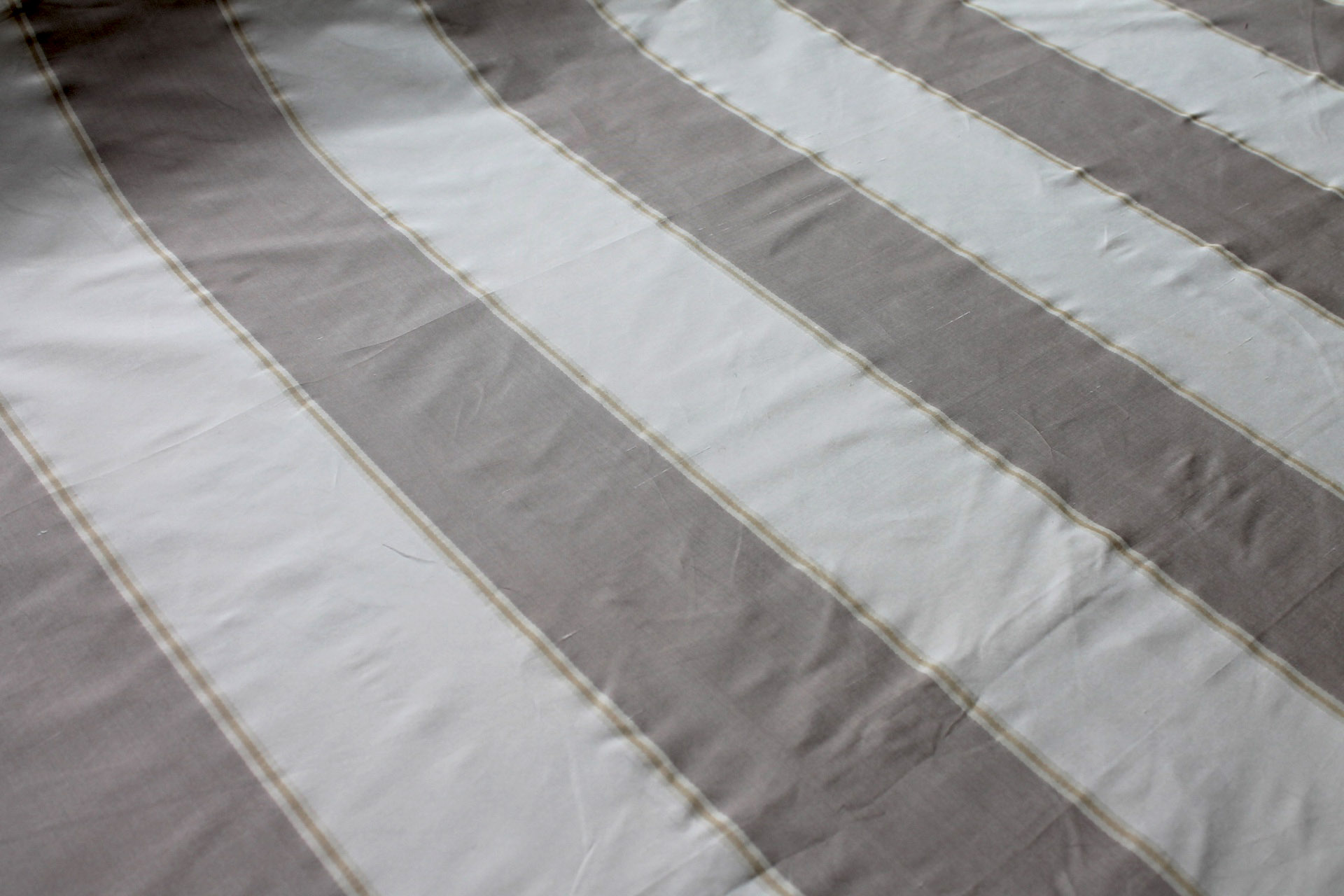 Wide Striped Silk Dupion in Off White and Ecru with Pale Gold fabric, image 4 of 6
