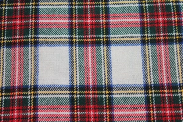 Wool Tartan - Off White, Red, Blue, Green fabric, image 7 of 7