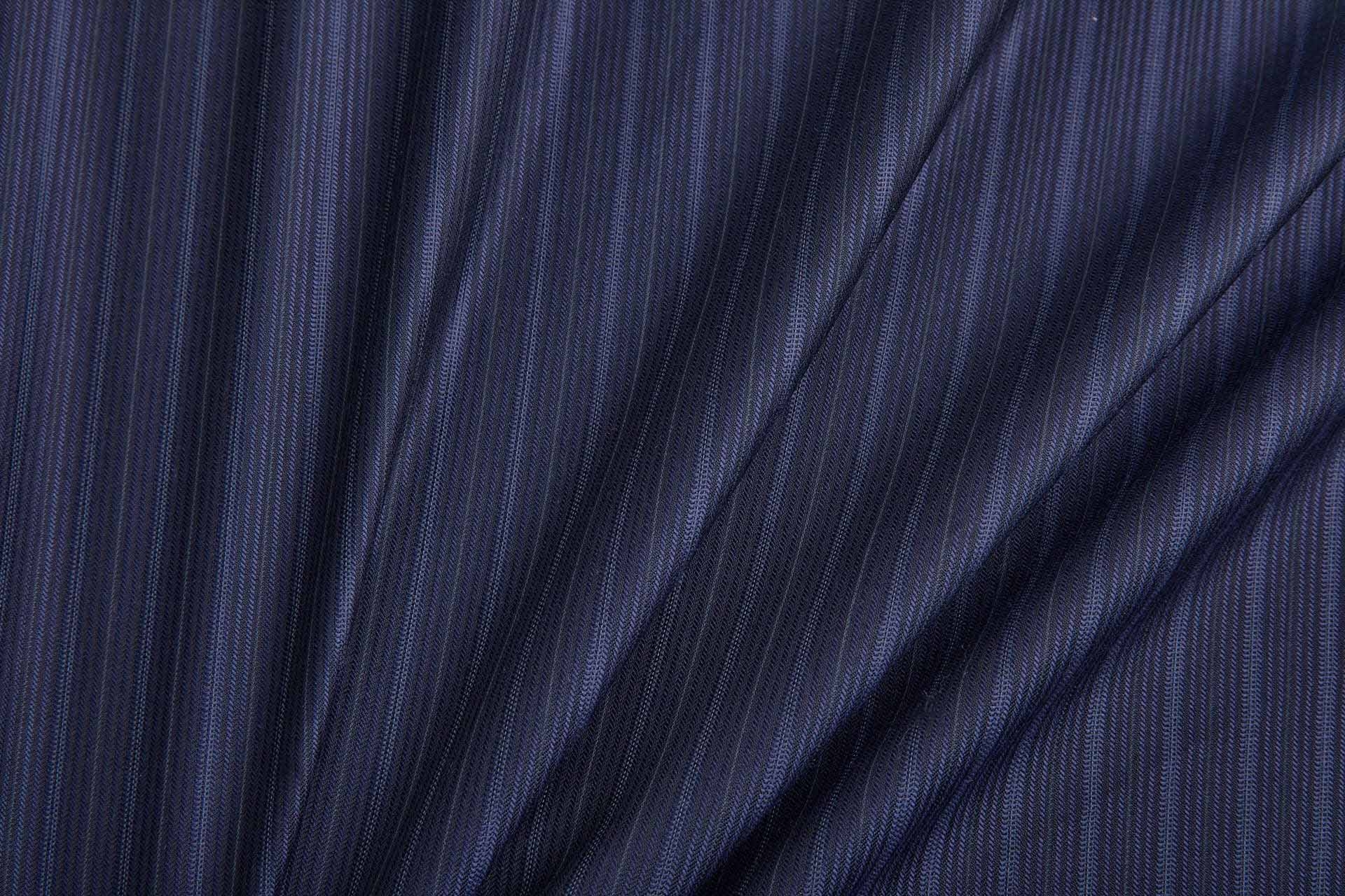 Fine Wool Suiting Navy Self Stripe Buy Fabric Worldwide Delivery