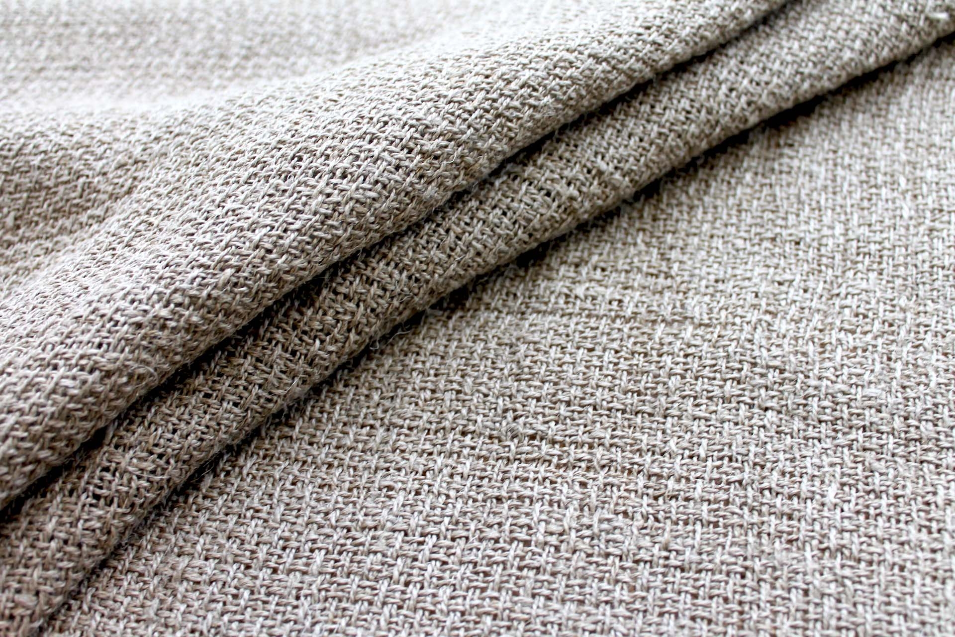 Hessian Style Linen Fabric in Natural Brown