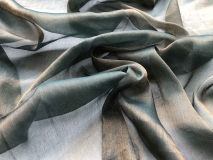 Silk Metallic Chiffon - Dark Green/Gold - Buy Fabric - Worldwide