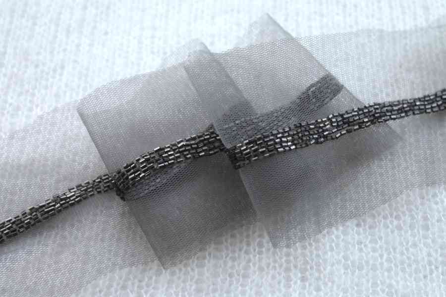 Beaded Micro Trim - Gunmetal - Narrow