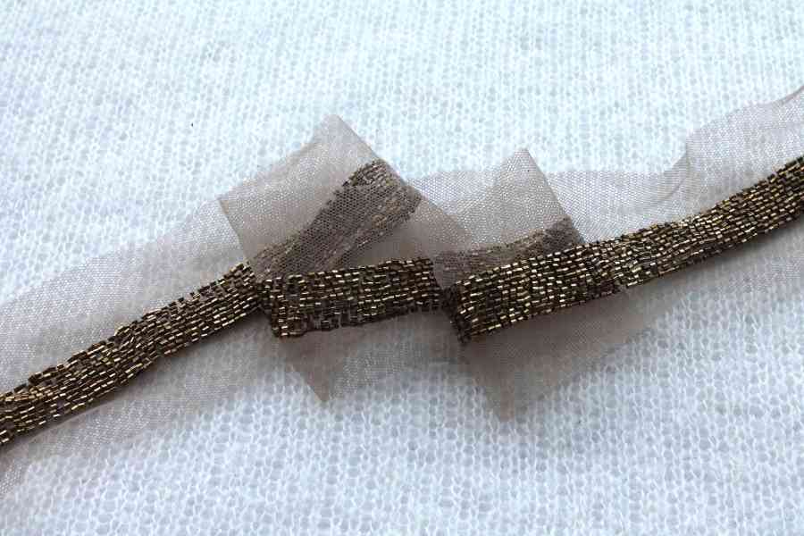 Beaded Micro Trim - Antique Gold - Wide