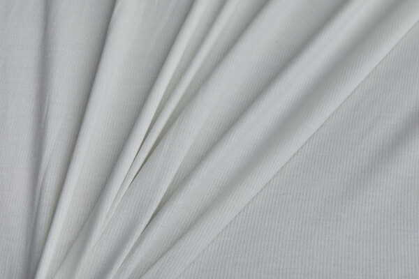Pale Blue and Ecru Striped Lightweight Washed Silk Jersey fabric