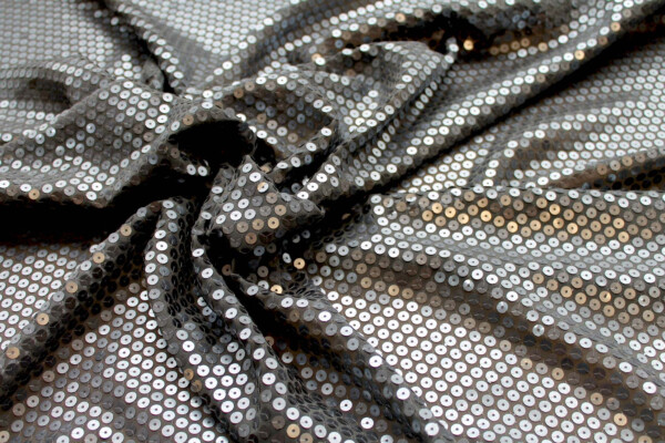 Sequin On Nylon Chiffon - Gunmetal fabric