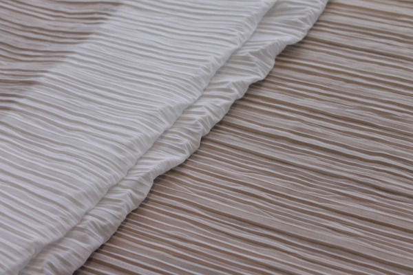 Pleated Polyester Chiffon - White fabric