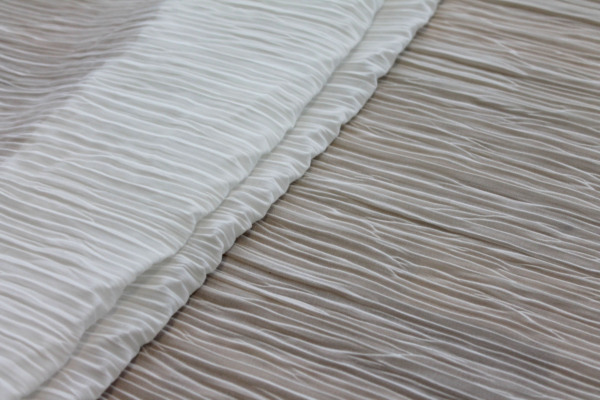 Pleated Polyester Chiffon - Ivory fabric