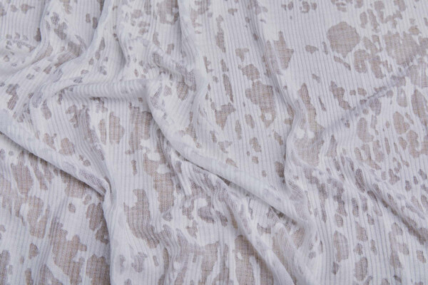 Devore Ribbed Jersey White fabric