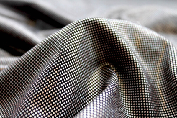 Foil Printed Jersey - Black Silver Holographic fabric