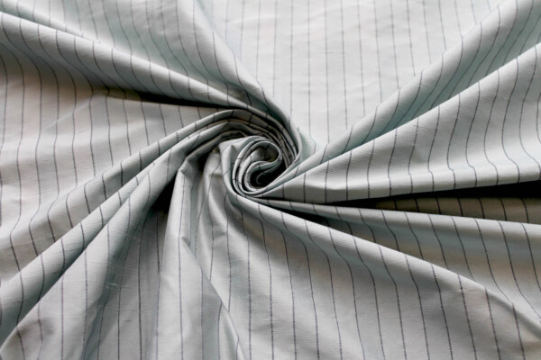 Wide Striped Silk Dupion - Duck Egg Blue fabric