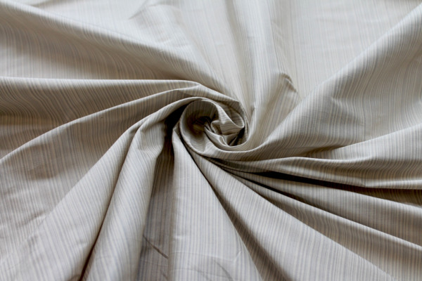 Striped Silk Taffeta - Sand and Grey fabric