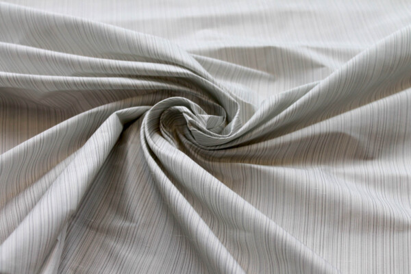 Striped Silk Dupion - White and Grey fabric