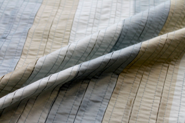 Pin-tuck Striped Silk - Blue Green fabric