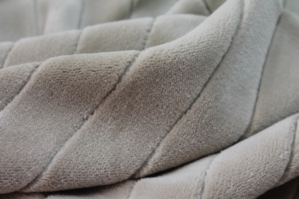 Plush Striped Cotton Velvet - Sand fabric
