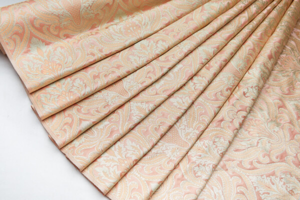 Heavy Banaras Brocade - Peach/Apricot and Gold fabric