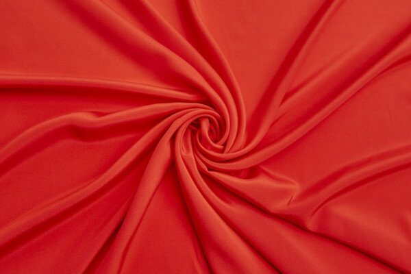 Tomato Red Silk Crepe de Chine fabric