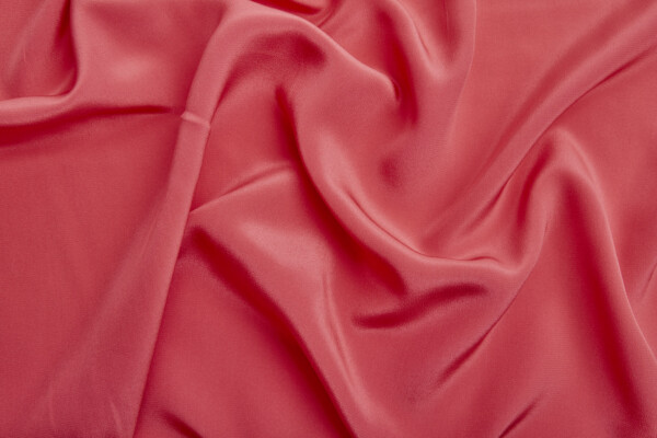 Coral Silk Crepe de Chine fabric