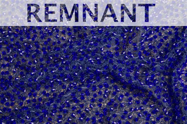 Faceted Crystal Beads on Mesh - Electric Navy - 0.65m Piece fabric