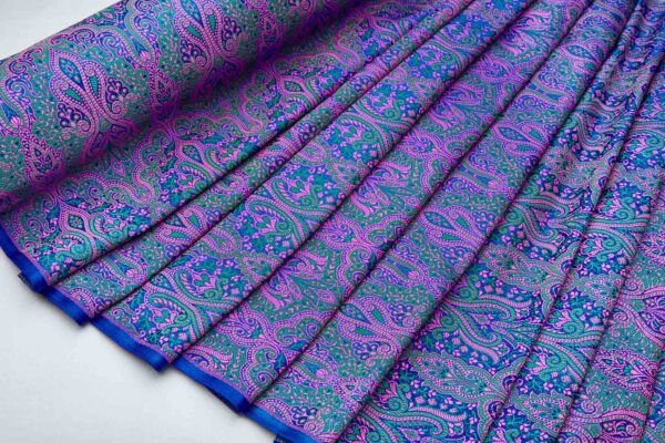 Banaras Brocade - Pink, Emerald and Electric Blue fabric