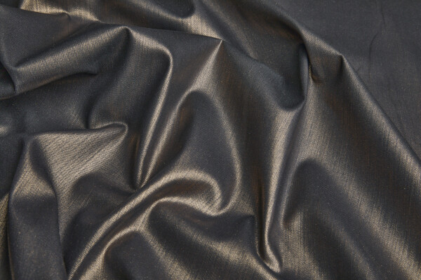 Foiled Stretch Denim - Textured Gold fabric