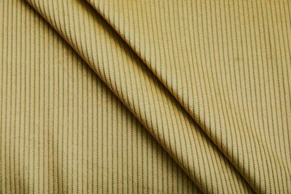 Wide Rib Corduroy - Mustard on Leaf Green fabric
