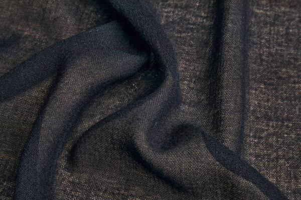 Wool Crepe Muslin - Black fabric