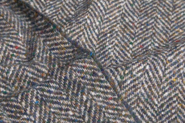 Chunky Large Herringbone Wool Tweed - Brown / Green fabric