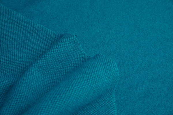 Reversible Milled Birdseye Knitted Tweed - Teal Black fabric