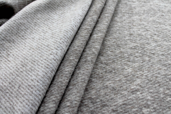 Marl Knitted Wool Twill - Beige & Mushroom fabric