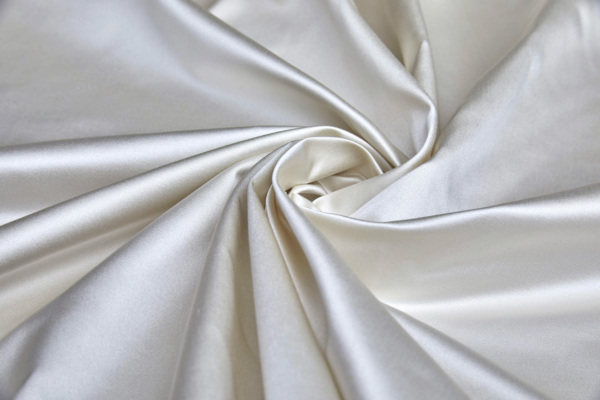 Silk/Cotton Duchesse Satin - Vintage Ivory fabric