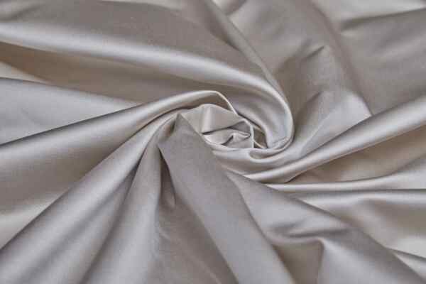 Silk/Cotton Duchesse Satin - Oyster fabric
