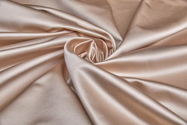 Silk/Cotton Duchesse Satin - Nude fabric