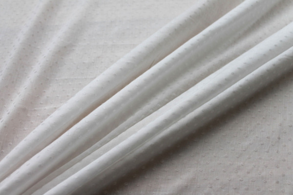 Milk Fibre Dobby Spot Weave in Ivory fabric
