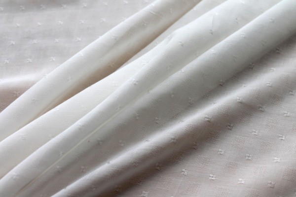 Corn Fibre Dobby Square Weave in Ivory fabric