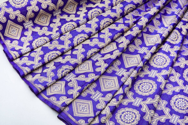 Banaras Brocade - Purple and Gold Ecclesiastical fabric