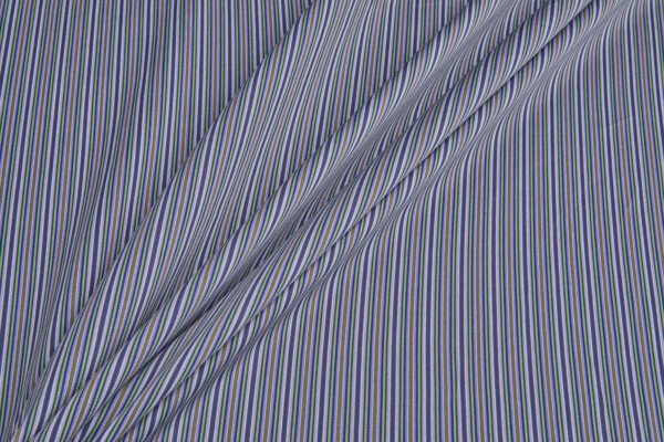 Luxury Italian Cotton Sateen Stripe Shirting - Blue, Purple and Green fabric