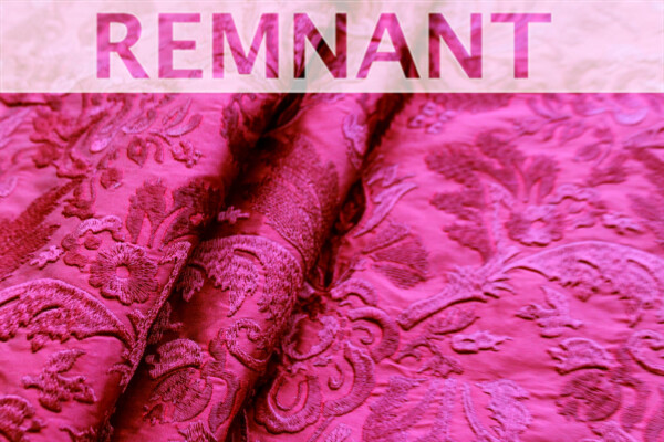 Heavy Jacquard Style Embroidery - Dark Red - 0.6m Piece fabric