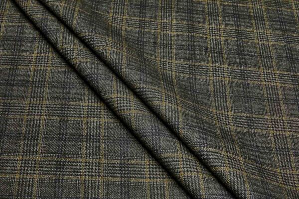 Checked Printed Piqué Cotton - Mocha fabric