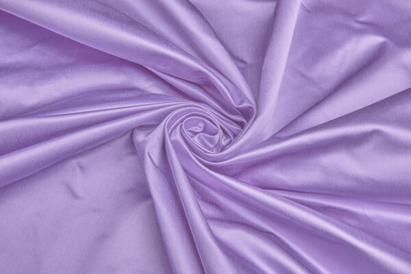 Silk/Cotton Duchesse Satin - Lavender shot Ivory fabric