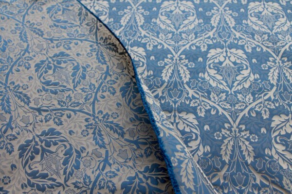 Rococco Silk Brocade - Blue and Gold fabric