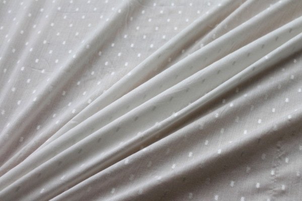 Milk Fibre Diamond Dobby Spot Weave in Ivory fabric
