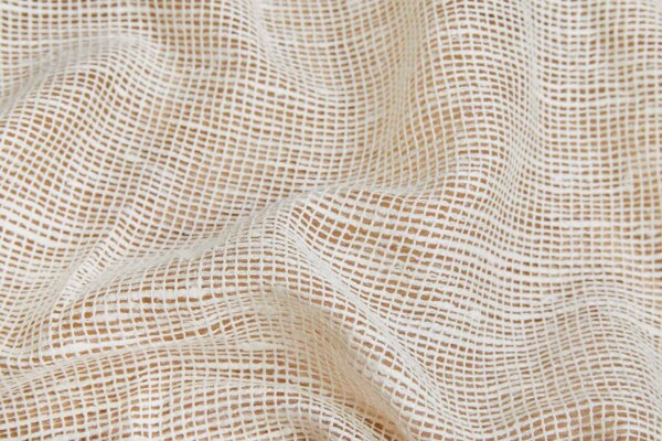 Open Weave Silk Matka Mesh - Ivory fabric