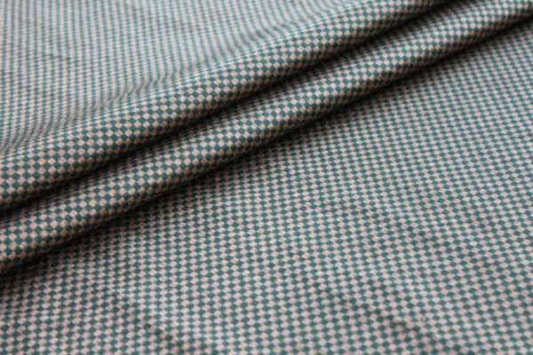 Forest Green and Gold Small Check Brocade fabric
