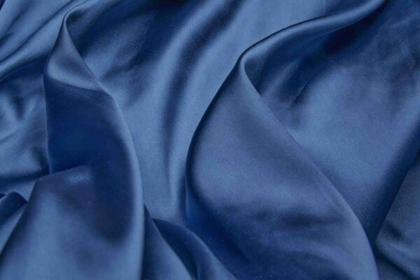 Soft Medium Weight Stretch Satin - Light Navy fabric