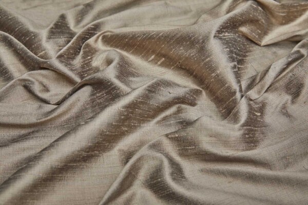 Textured Silk Dupion - Mushroom fabric
