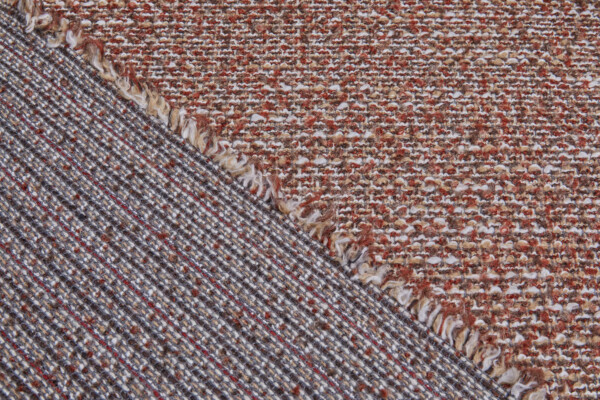 Reversible Textured Wool - Ginger and Multi Browns fabric