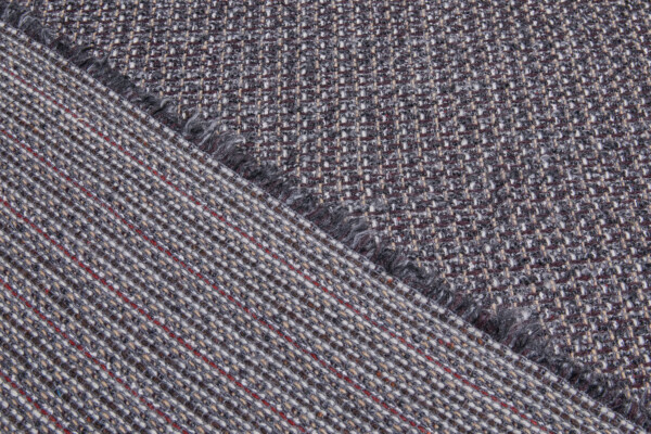 Reversible Textured Wool - Grey and Brown fabric